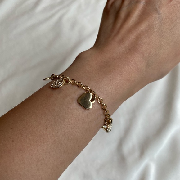 J.Crew - Crystal and gold hearts charm bracelet - Picture 5 of 8